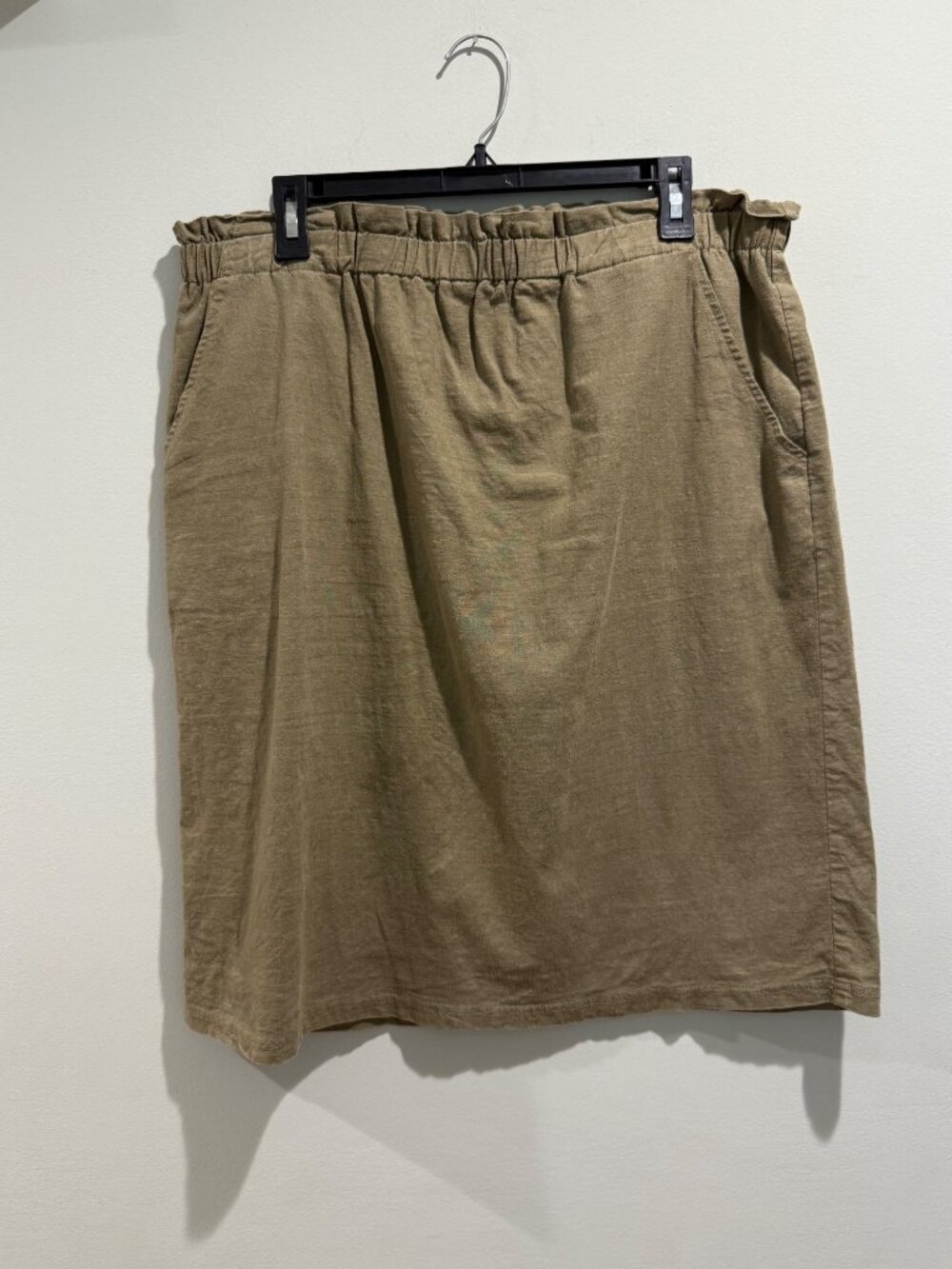 The Main Street Exchange Linen Blend Paperbag Skirt XL w/ Pockets